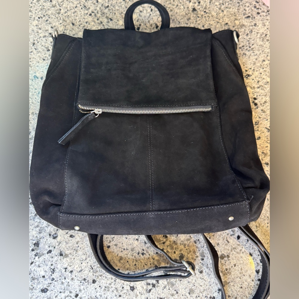 Free People Black Suede Backpack